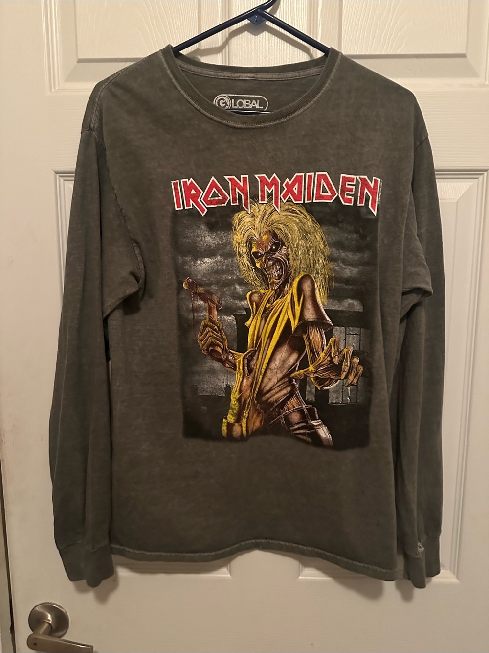 Iron Maiden Graphic Long Sleeve Tee — grey